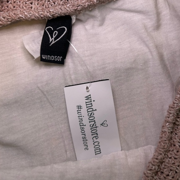 NWT🆕 Windsor Woman’s Medium Fold Over Knit Taupe Ruffled Long-Sleeve Mini Dress - Picture 12 of 12